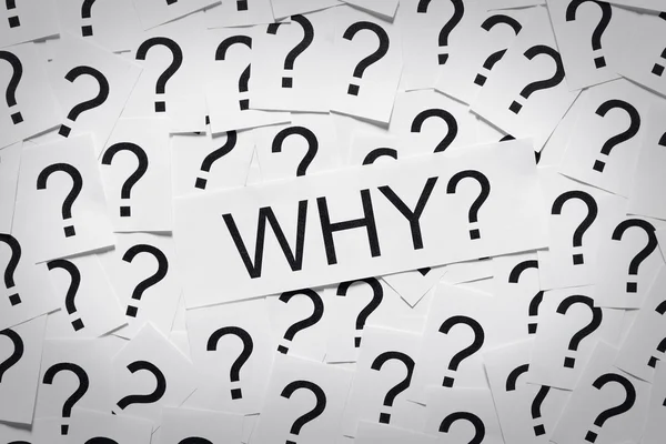 Why and question marks — Stock Photo, Image