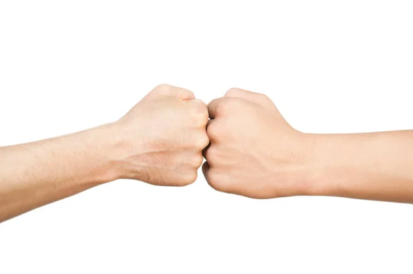 Two Hands Folded Fists Face Each Other Bump Seem Struggle — Foto Stock