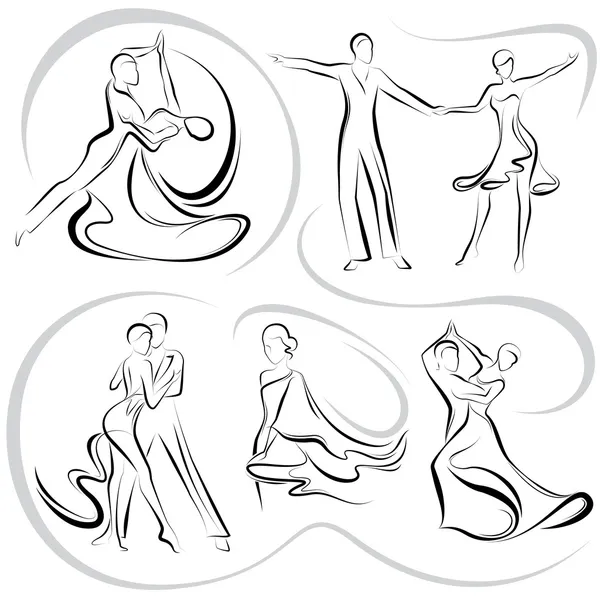 Paires de danse — Image vectorielle