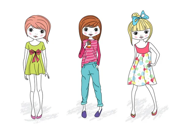 Chicas de moda — Vector de stock