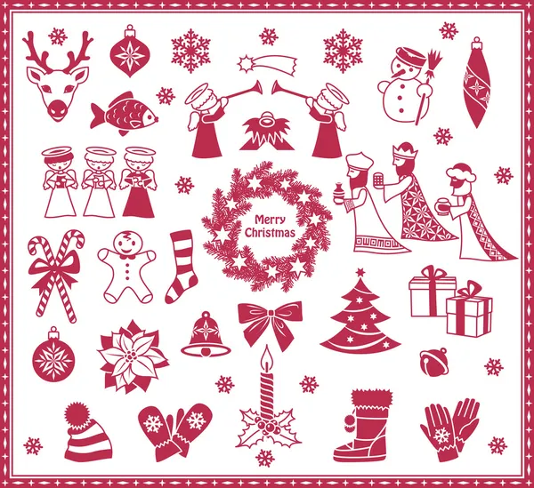 Christmas icons — Stock Vector