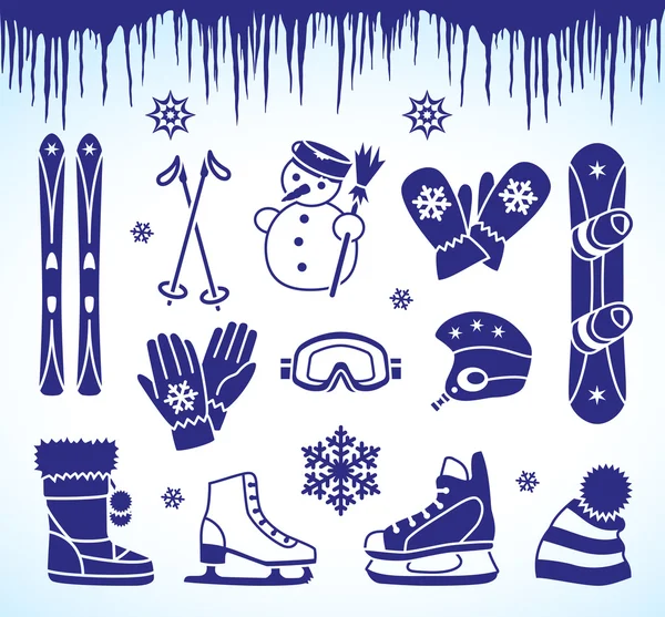 Winter icons — Stock Vector