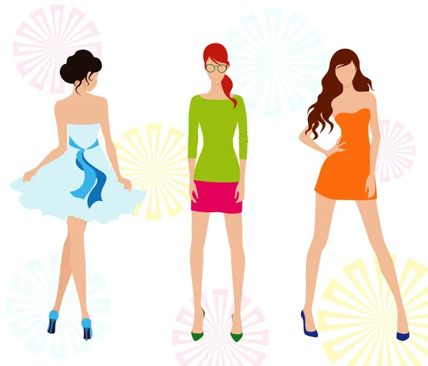 Chicas de moda — Vector de stock