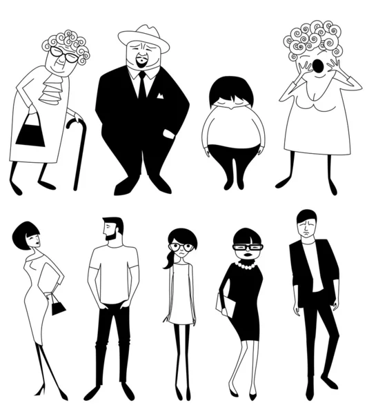 Personagens dos desenhos animados — Vetor de Stock