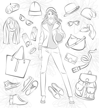 moda aksesuarları ile güzel kız 