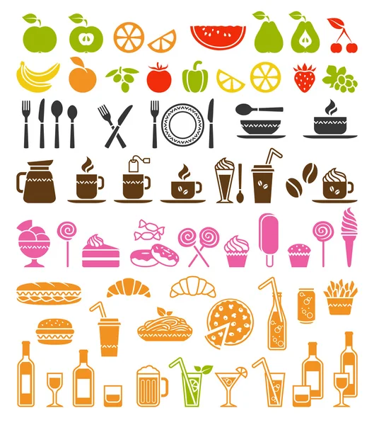 Food and drink icons — Stock Vector