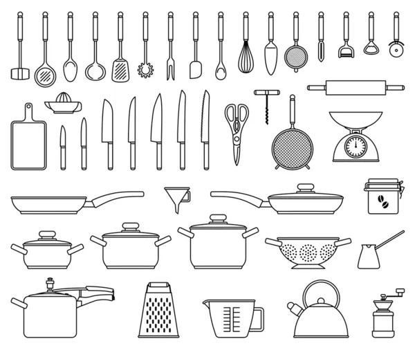 Ferramentas e utensílios de cozinha —  Vetores de Stock