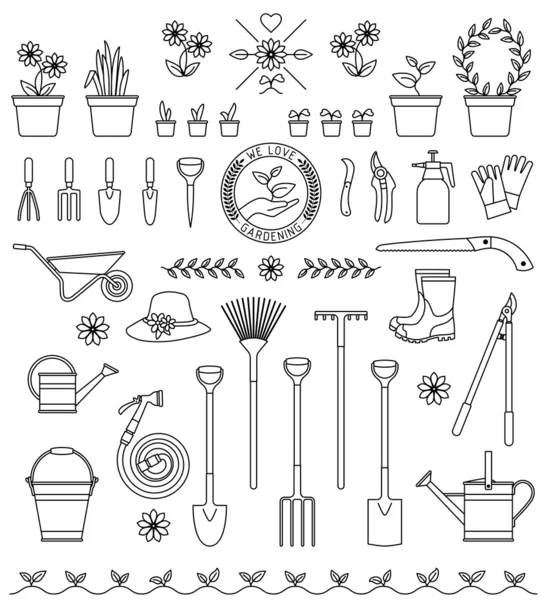 Herramientas para jardinería — Vector de stock