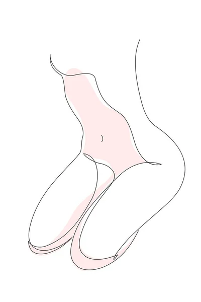 Ilustración Vectorial Hermosa Seductora Mujer Sentada Desnuda Cuerpo Vista Frontal — Archivo Imágenes Vectoriales