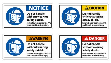 Uyarı İşareti Güvenlik Kalkanı Takılmadan İşaret Etme, Uygun Plaka Giyilmemesi Ciddi Yaralara Yol Açabilir