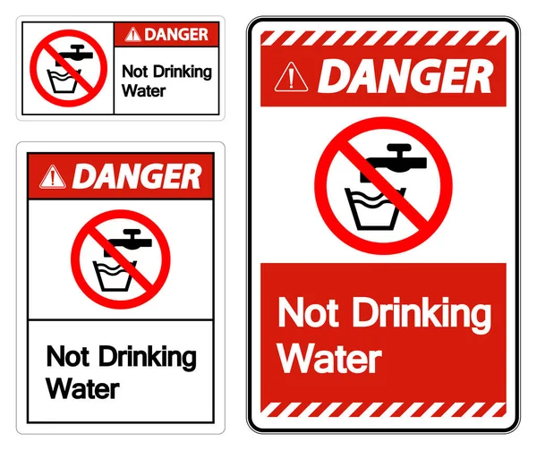 Caution Drinking Water Sign — Stock Vector