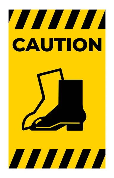 Symbool Wear Foot Protection Sign Isolate White Background Vector Illustration — Stockvector