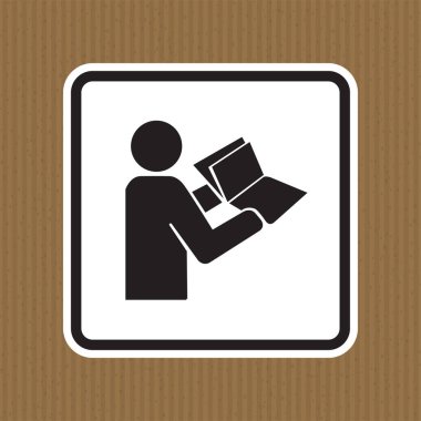 Beyaz Arka Plan Üzerinde İzole sembolü İzole Etmeden Önce Teknik El Kitabı Oku,Vektör Çizimi Eps.10