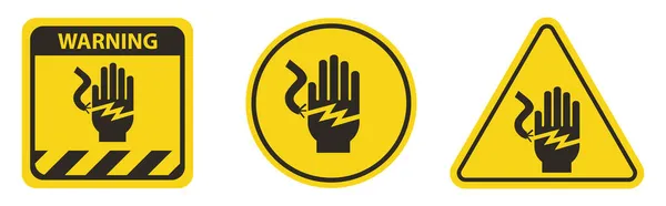 Electrical Shock Electrocution Symbol Sign White Background — Stock Vector