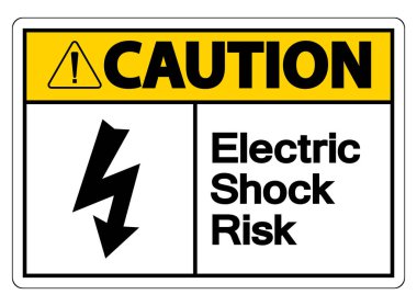 Beyaz Arkaplanda Elektrik Şoku Tehlike Sembol İşareti