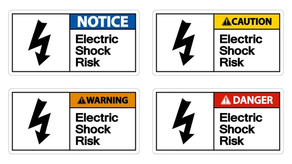 Electric Shock Risk Symbol Sign White Background — Stock Vector