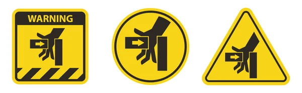 白色背景下左符号符号分离中的谨慎手压力 — 图库矢量图片