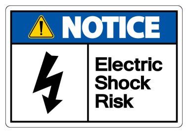 Beyaz Arkaplanda Elektrik Şoku Tehlike Sembol İşaretine Dikkat Edin
