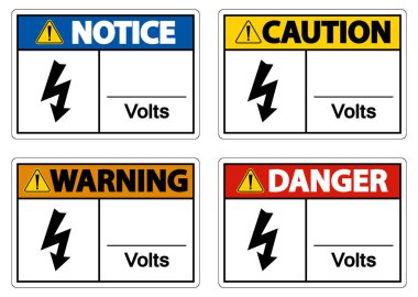 Beyaz Arkaplanda Volt Sembol İşareti