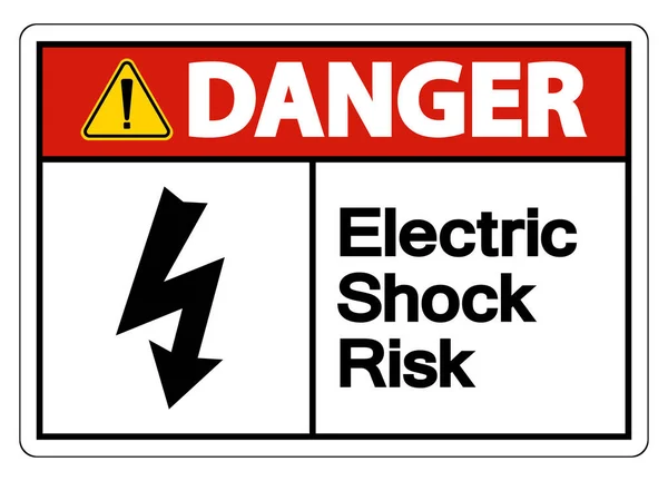 Gevaar Elektrische Schokrisico Symbool Aanmelden Witte Achtergrond — Stockvector