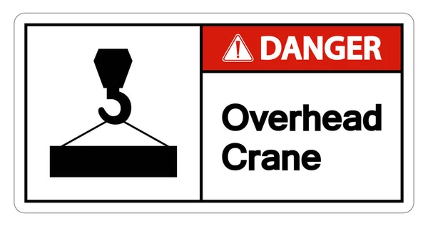 Symbole Grue Aérienne Danger Signe Sur Fond Blanc — Image vectorielle