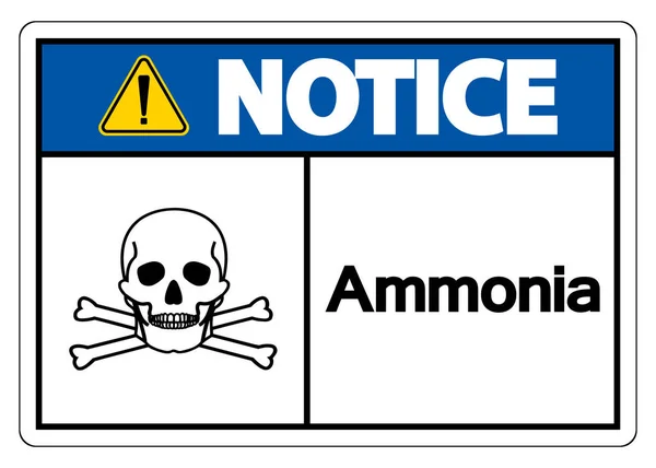 Señal Símbolo Amoníaco Fondo Blanco — Vector de stock