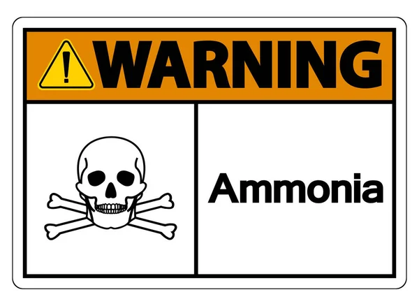 Señal Símbolo Amoníaco Advertencia Sobre Fondo Blanco — Vector de stock