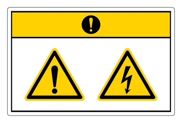Beyaz Arkaplanda Elektrik Şoku Tehlike Sembolü Şareti — Stok Vektör