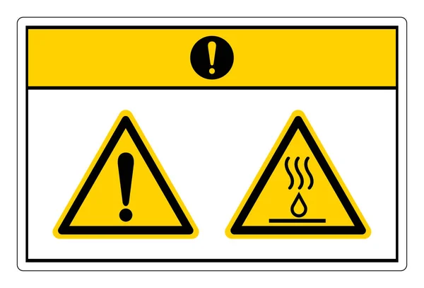 Precaución Líquidos Calientes Burn Hazard Symbol Sign White Background — Vector de stock