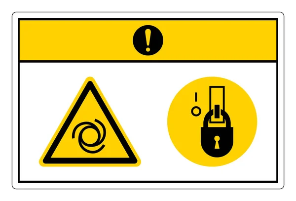 Caution Equipment Starts Automatically Lock Out Energized State Symbol Sign — Vetor de Stock