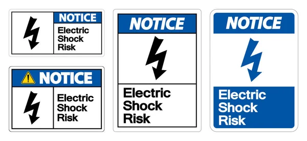Notice Electric Shock Risk Symbol Sign White Background — Stock Vector