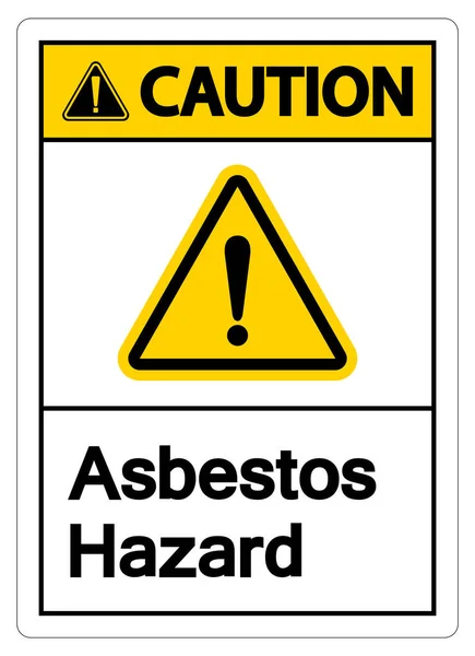 Señal Símbolo Peligro Asbesto Precaución Sobre Fondo Blanco — Vector de stock