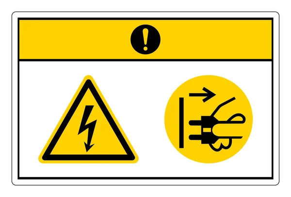 Vorsicht Gefährliche Spannung Trennen Netzstecker Von Steckdose Symbol Zeichen Auf — Stockvektor