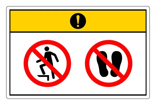 Caution Step Symbol Sign White Background — Stock Vector