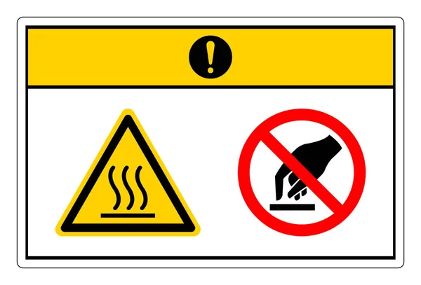 Caution Hot Surface Touch Symbol Sign White Background — Stock Vector