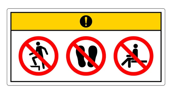 Attention Pas Étape Symbole Signe Sur Fond Blanc — Image vectorielle