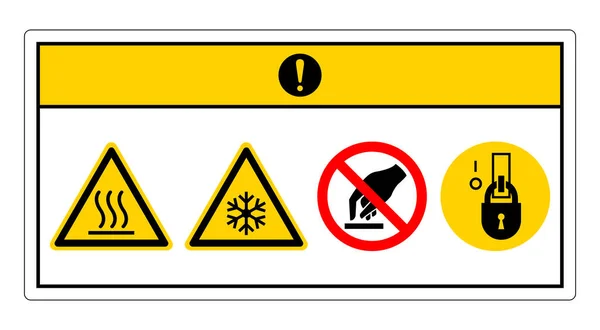 Caution Hot Cold Surface Symbol Sign White Background — Stock Vector