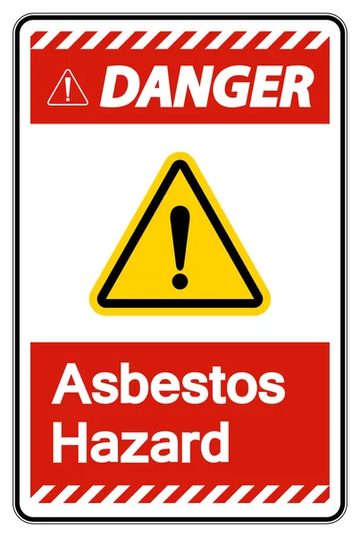 Peligro Asbesto Signo Símbolo Peligro Sobre Fondo Blanco — Vector de stock