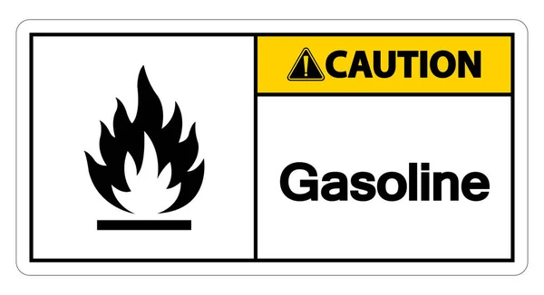 Sinal Símbolo Gasolina Precaução Fundo Branco — Vetor de Stock