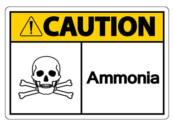 Señal Símbolo Amoníaco Precaución Sobre Fondo Blanco — Vector de stock