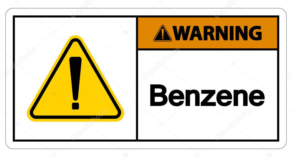 Warning Benzene Symbol Sign On White Background