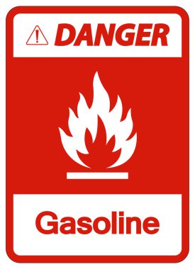 Beyaz Arkaplanda Tehlike Benzin Sembolü İşareti