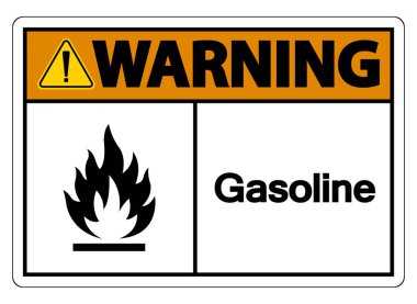 Beyaz Arkaplanda Benzin Sembolü İşareti Uyarı