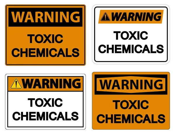 Warnschild Für Giftige Chemikalien Auf Weißem Hintergrund — Stockvektor