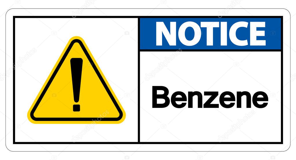 Notice Benzene Symbol Sign On White Background