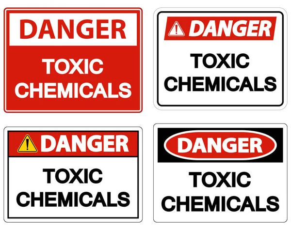 Gefahr Giftige Chemikalien Symbol Zeichen Auf Weißem Hintergrund — Stockvektor