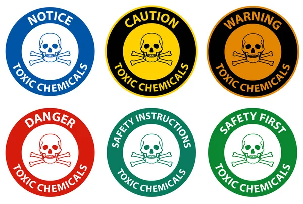 Niebezpieczne Toksyczne Chemikalia Symbol Znak Białym Tle — Wektor stockowy