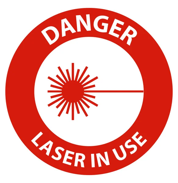Laser Perigo Sinal Símbolo Uso Fundo Branco — Vetor de Stock