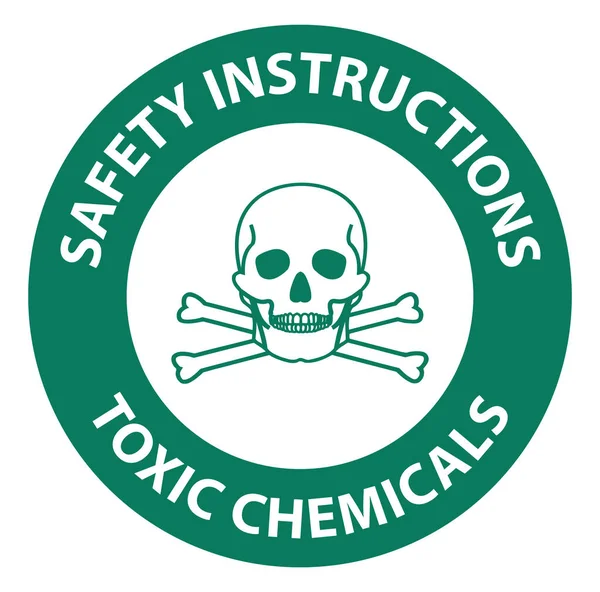 Säkerhetsanvisningar Toxiska Kemikalier Symbol Tecken Vit Bakgrund — Stock vektor