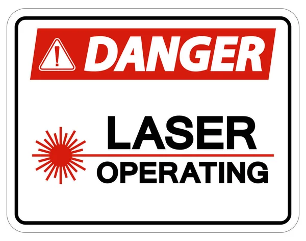 Danger Safety Sign Laser Operating White Background — Stock Vector